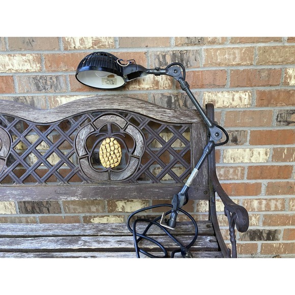 Vintage Fostoria Ohio Industrial Articulating Table Work Bench Shop Lamp MCM - Picture 2 of 4